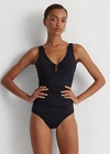 Ralph Lauren Ring-front One-piece In Black