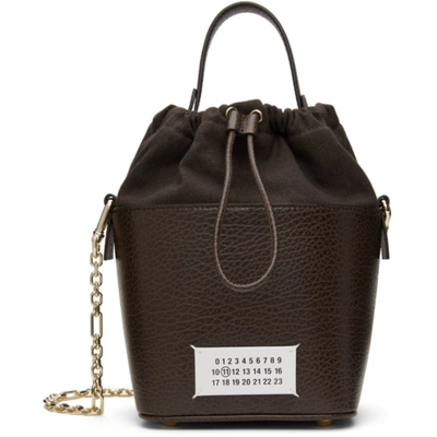 Maison Margiela 5ac Bucket Bag With Application In Braun