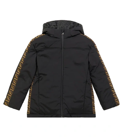 Fendi Kids' Ff Monogram Reversible Padded Jacket In Black