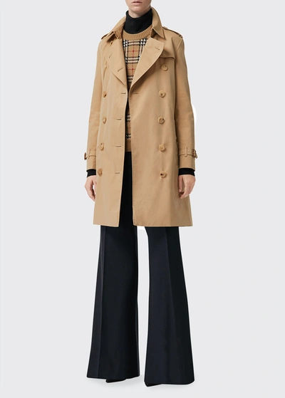 Burberry Kensington Heritage Belted Trench Coat In Honey | ModeSens