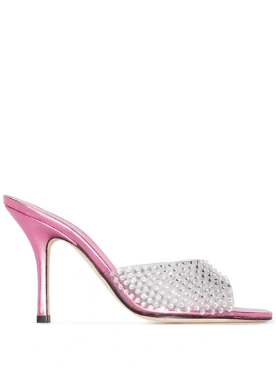 Paris Texas Penelope 95mm Crystal-embellished Sandals In Pink