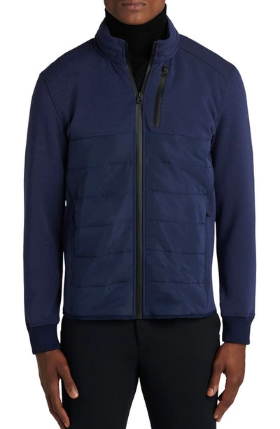 Bugatchi Men's Long-sleeve Full Zip Knit Jacket In Midnight