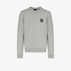 Belstaff Logo Embroidered Cotton Sweatshirt In Grey