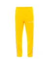 Palm Angels Nylon Trousers With Contrasting Side Bands In Yellow