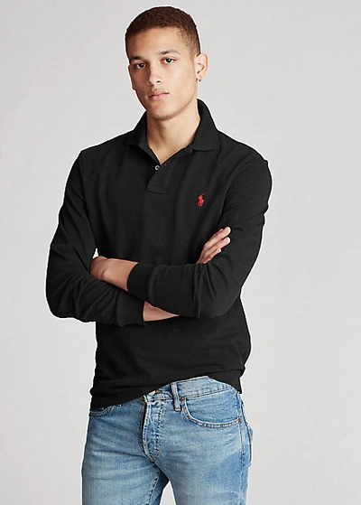 Polo Ralph Lauren Classic Fit Mesh Long-sleeve Polo Shirt In Polo Black