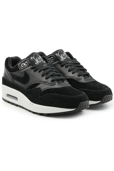 Nike Air Max 1 Premium Sneakers With Leather And Suede In Black | ModeSens