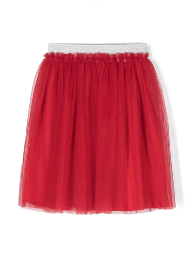 Il Gufo Kids' Glitter-waist Tutu Skirt In Red