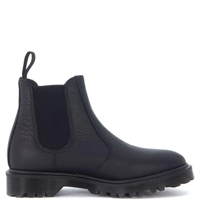 Dr. Martens' Black Soft Leather Beatle In Nero