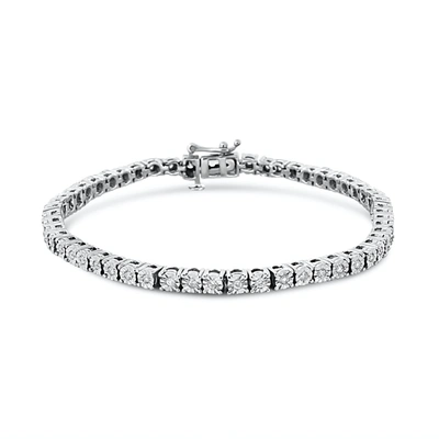Haus Of Brilliance .925 Sterling Silver 1/2 Cttw Lab Grown Diamond Illusion-set Miracle Plate Tennis In White