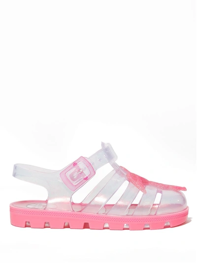 Sophia Webster Kids' Flamingo Strappy Glitter Jelly Sandals In Pink