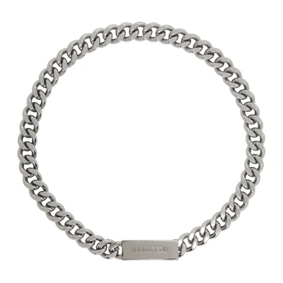 Dsquared2 Silver Couch Talks Chained Choker Necklace In F124 Palladium