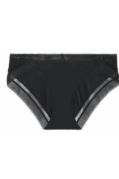 Calvin Klein Underwear Icon Stretch-satin Briefs In Black