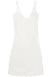 Dolce & Gabbana Lace-trimmed Stretch Silk-blend Satin Chemise In White