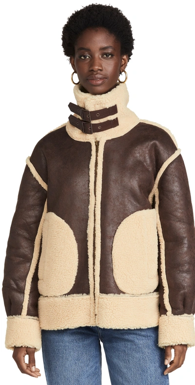 Moon River Bomber Jacket In Brown