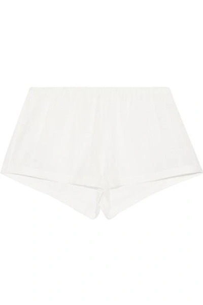 Skin Crinkled Cotton-gauze Pajama Shorts In White