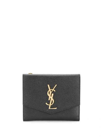 Saint Laurent Uptown Compact Wallet In Black