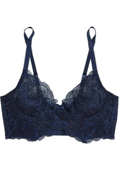 L'agent Leola Stretch-lace Underwired Soft-cup Bra In Mid Denim