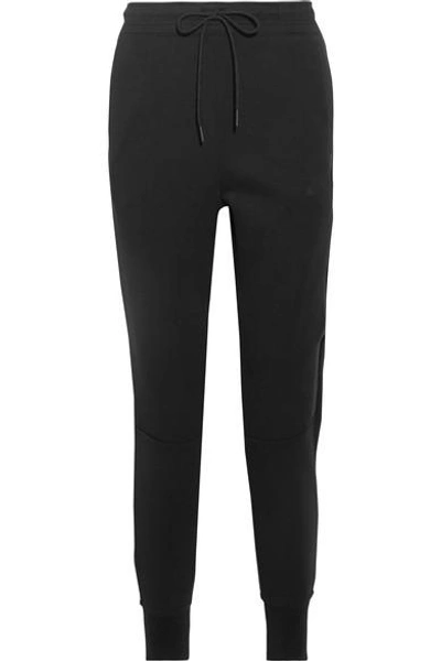 Nike Tech Fleece Cotton-blend Jersey Track Pants In Black