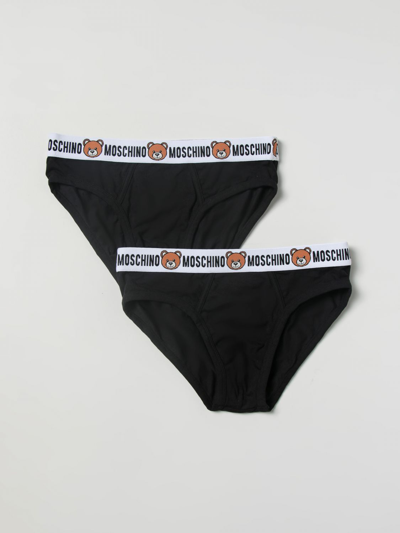 Moschino Underwear Pack Of 2 Teddy Cotton Stretch Briefs In Black