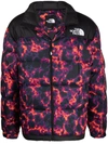 The North Face Lhotse Marble-print Down-filled Jacket In Black