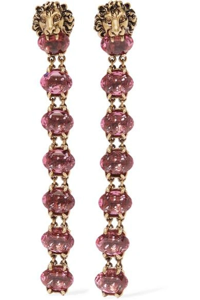Gucci Gold-tone Crystal Clip Earrings