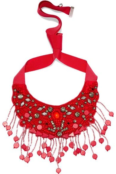 Etro Grosgrain And Bead Necklace