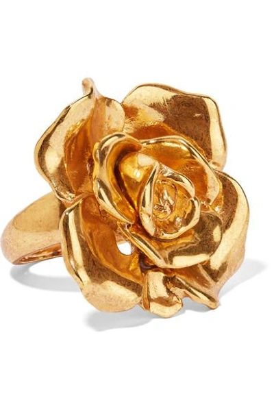 Oscar De La Renta Rosette Gold-tone Ring