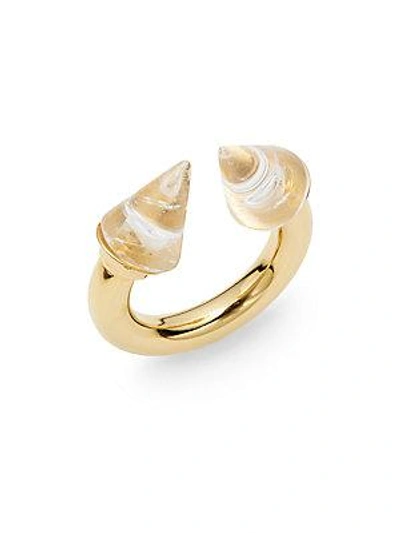 Vita Fede Titan Quartz Ring/goldtone