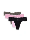 Cosabella Dolce Thong/3-pack In Black Cherry