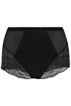 Spanx Spotlight Stretch-tulle And Lace Briefs In Black