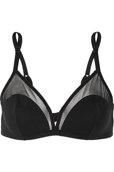 Eres Lumière Intime Tulle-paneled Stretch-jersey Soft-cup Bra In Black