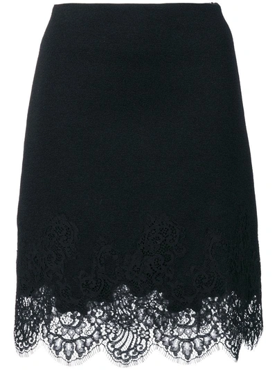 Ermanno Scervino Lace Trim Skirt In Black