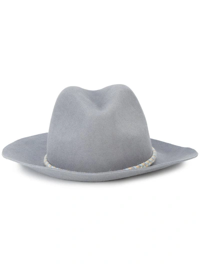 Yosuzi Ania Pom Pom Fedora Hat In Grey