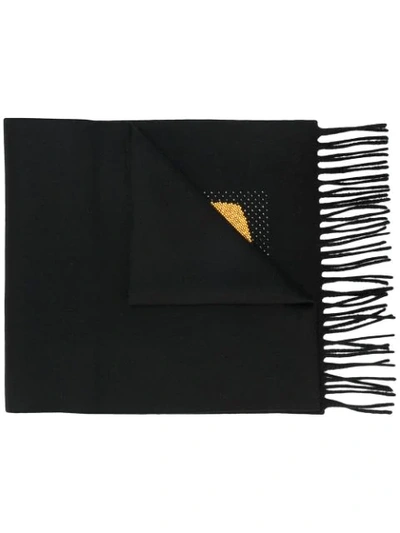 Fendi Bag Bugs Patch Padded Scarf In Black