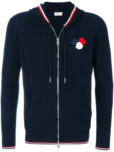 Moncler Striped Trim Knitted Hoodie