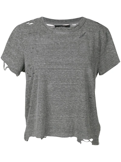 Amiri Distressed T-shirt  In Grey