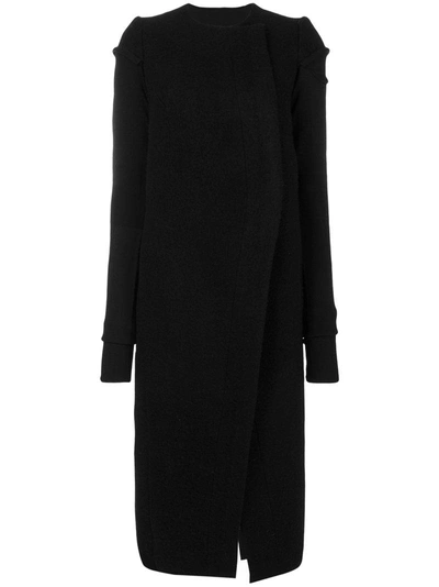 Rick Owens Cut Out Jersey Coat In Black