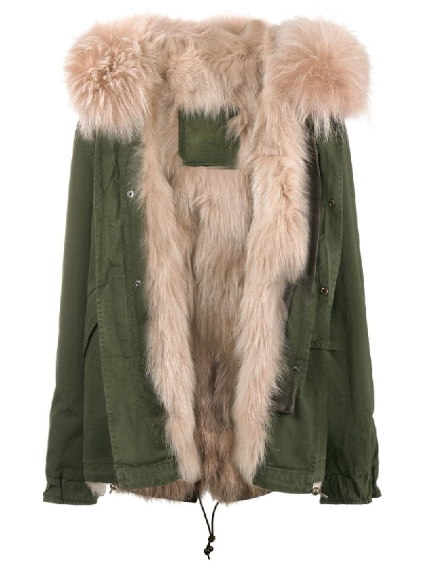 Mr & Mrs Italy Parka With Fur-trimmed Hood And Lining In Green | ModeSens