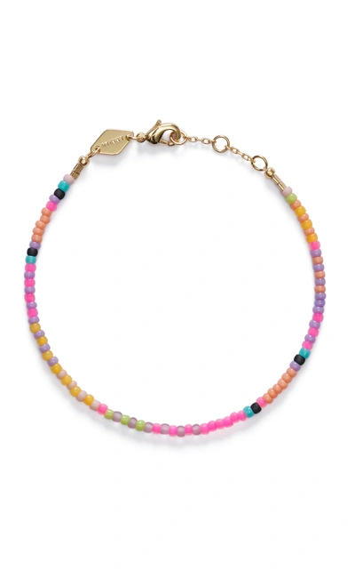 Anni Lu Gold-plated Monte Carlo Beaded Bracelet In Pink