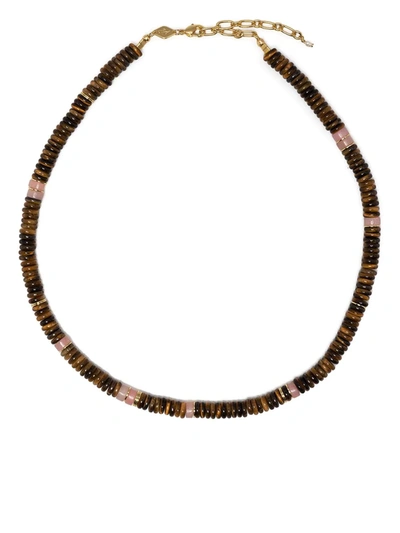 Anni Lu Gold-plated Eye Of The Tiger Multi-stone Beaded Necklace In Tiger's Eye
