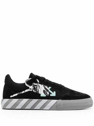 Off-white Low Vulcanized Canvas/suede Sneaker In Black | ModeSens