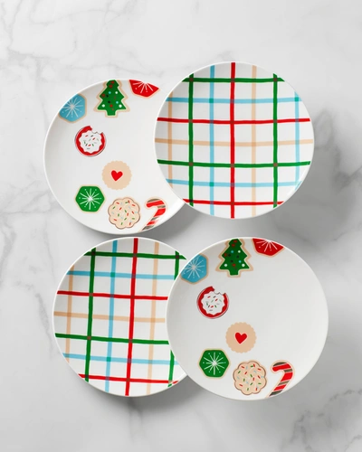 Kate Spade Cookie Time 4-piece Accent Plate Set In White