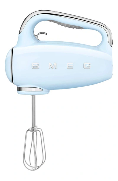 Smeg Logo-plaque Stainless Steel Electric Beater In Pastel Blue