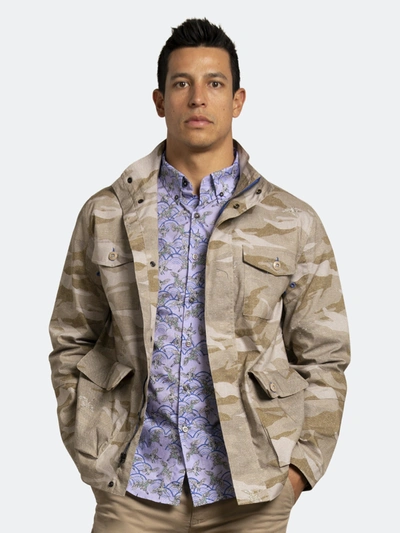 Lords Of Harlech Mission Crane Jacket Camo Tan In Brown
