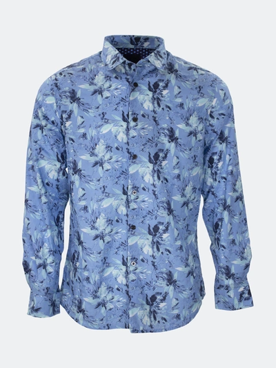 Lords Of Harlech Norman Watercolor Shirt Floral Blue