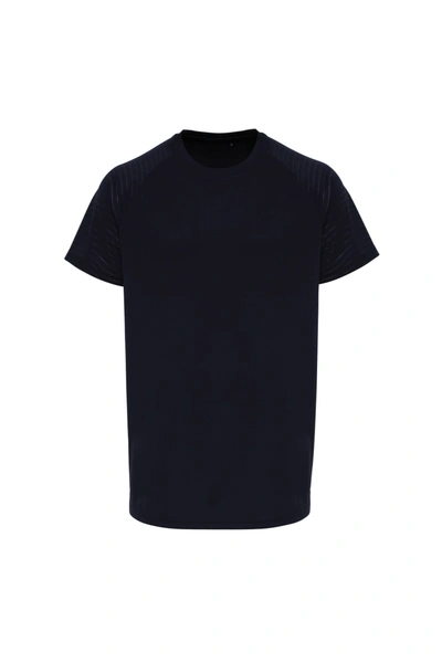 Tridri Mens Embossed Sleeve T-shirt (french Navy) In Blue