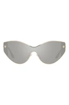 Versace Cat Eye Shield Sunglasses In Pale Gold