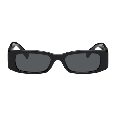 Valentino Black Thin Rectangular Sunglasses