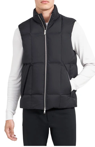 Theory Aaron Washer Nylon Zip-up Vest In Black
