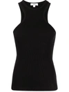 Agolde Ribbed Knitted Sleeveless Top In Black